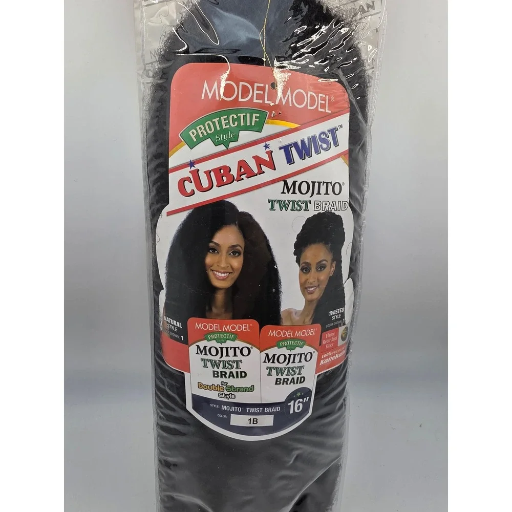 Model Model Cuban Twist Mojito Twist Braid 16 Inch Hair Extensions Color 1B k4